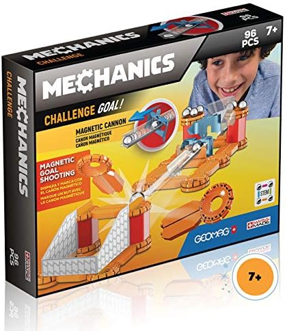 Geomag Magnetic Toys Magnets for Kids Mechanics Goal Challenge Educational Board Game & Building Set Swiss-Made Age 7+ 96 Piece, Multicolor (769) by GeomagMagneticToy