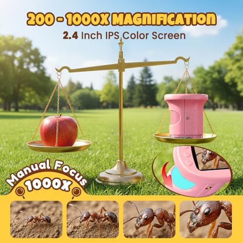 Handheld Digital Mini Microscope for Kids: 1000X 4K 2.4" Microscopes Toys - Image 2