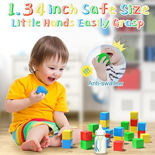 Magnetic Blocks, 1.34 inch Large Magnetic Building Blocks, 3D Magnetic Cubes for Toddlers, Preschool Educational Construction Kit, Sensory Montessori Toys Kids Blocks for Boys Girls Toddlers - Image 3