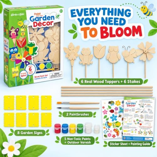 Works of Ahhh... Garden Decor Wood Paint Kit - Wood Craft Kit, Educational, Fun - Ages 4+ - Image 3