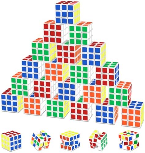 Mini Cube Party Favors for Kids: 28 Pack Magic Cube Party Puzzle Game Toys by Libay