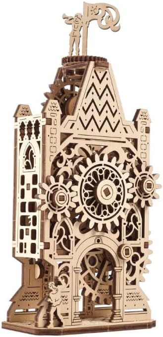 UGEARS Old Clock Tower, 3D Puzzle, 7.87-inch Height, Wooden Model Kits for Adults Clock Kit for Do It Yourself Wood Building Kit for Adult Mechanical Puzzle - Image 2