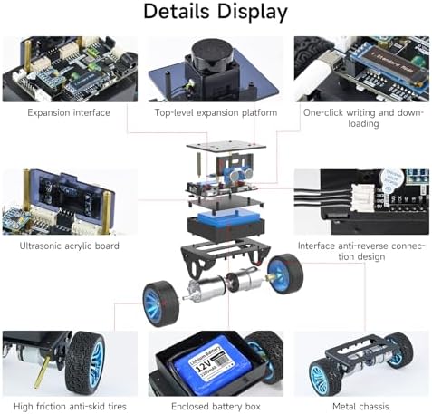 Yahboom STM32 Self-Balancing Car,2WD Robot Chassis Kit,with AI Vision Module,Color Recognition AI Technology,Suitable for STEAM Electronic Projects - Image 5