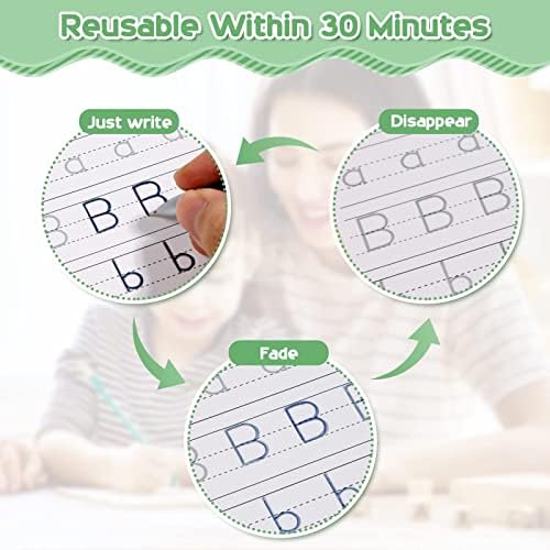 Magical Handwriting Workbooks Handwriting Practice Copybook, Handwriting Aid Magic Pen Reusable Copybook Grooves Template Design for Children Books Suitable for Children's Learning (4) - Image 5