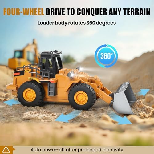 Dwi Dowellin Rc excavators,Remote Control Front Loader,Construction Vehicle for Boys Ages 3-12, Gift for Birthday Christmas - Image 5