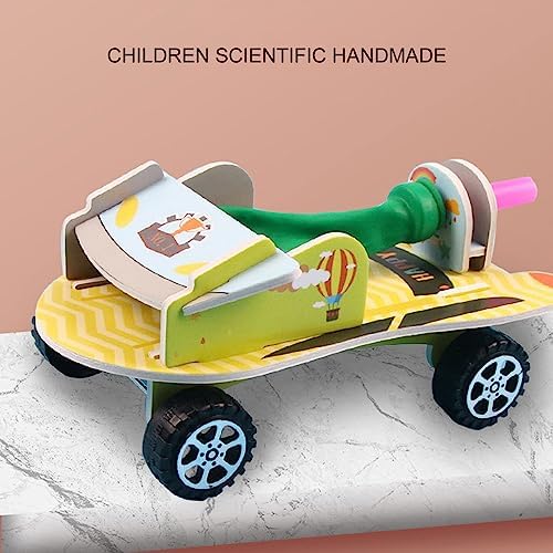 Aerodynamic Balloon Car Assemble Wooden Toy (Balloon car) - Image 2