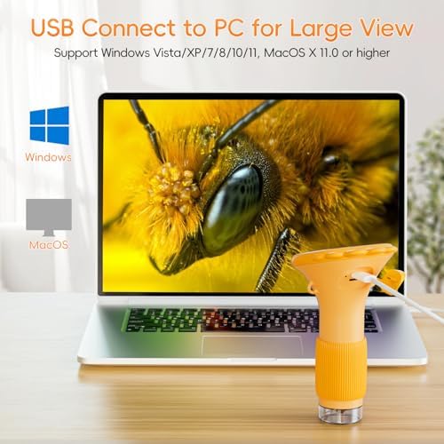Microscope for Kids, SKYBASIC 2" IPS Screen 1000X Handheld Digital Microscopes HD Pocket Portable Mini USB Microscope Camera, PC Compatible, Science Edu Fun Birthday Gifts Toys for Children Students - Image 6