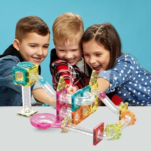 PicassoTiles Magnet Tiles Building Block Travel Size Magnetic Marble Run Construction Toy Set Mini Diamond Marble Racetrack Building Blocks Playset Education STEM Learning Kit Boy Girl 3+ PTMG45 - Image 2