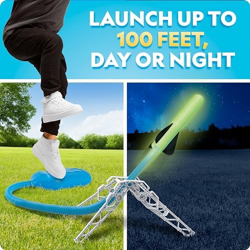 National Geographic Glow in the Dark Air Rocket Launcher Toy for Kids 8-12 - Image 2