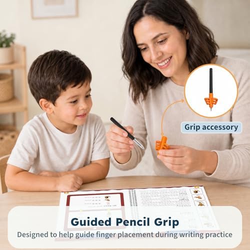 Magic Grooved Handwriting Workbook for Kids 3-8, Reusable with Auto-Disappearing Ink | Preschool Writing Learning Toy, Educational Gift for Toddlers - Image 4