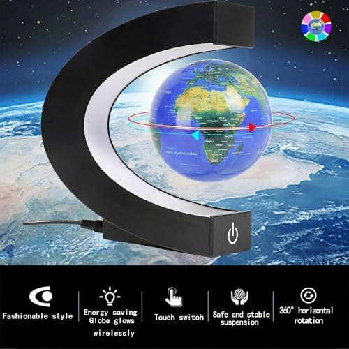 Magnetic Levitation Floating Rotating World globe for children With Colored Lamp And Touch Switch For Men Boss Cool home/Office Decor unique Gifts Or Kids Desk Tech accessories Gadget teenage Toys - Image 2