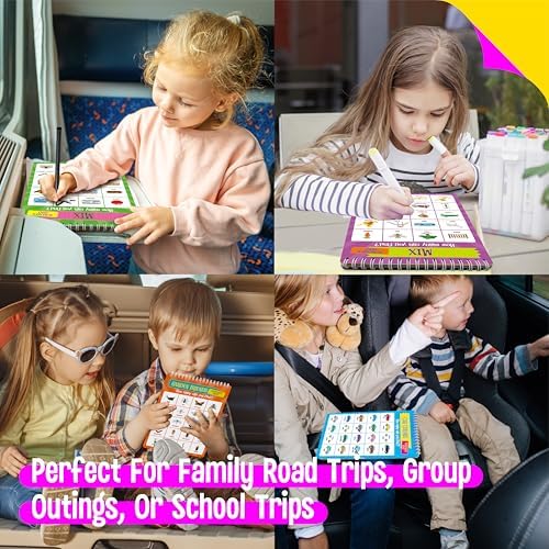 SpriteGru Scavenger Hunt Activities Book, 30 Road Trip Bingo Games, Reusable & Erasable Game Pad, Interesting Explore and Find Activity Travel Toy for Road Trip, Airplane Travel - Image 4