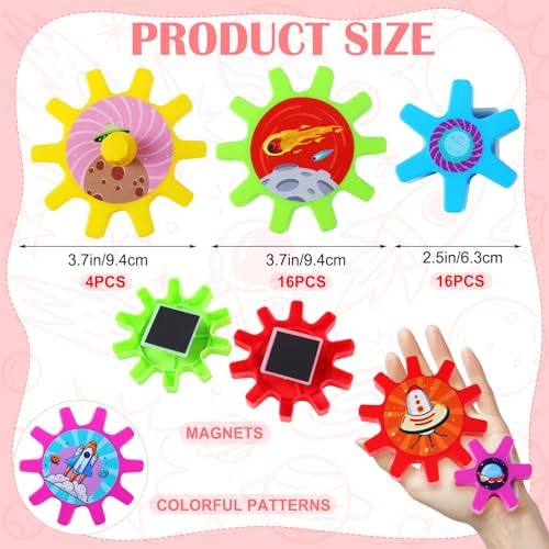 Relaxweex Magnetic Gears Interchangeable for Fridge,36 Pcs,Space - Image 2