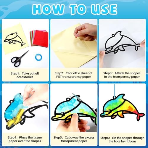 Qyeahkj 36Set Sea Animal Suncatchers Crafts Kit for Kids - Image 4