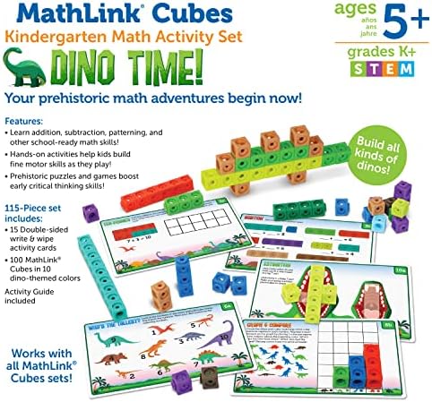 Learning Resources MathLink Cubes Activity Set: Dino Time - Image 5