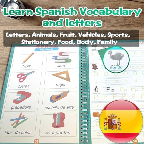 Magic Grooved Writing Practice for Kids - Spanish, Big, 4 PCS - Image 3