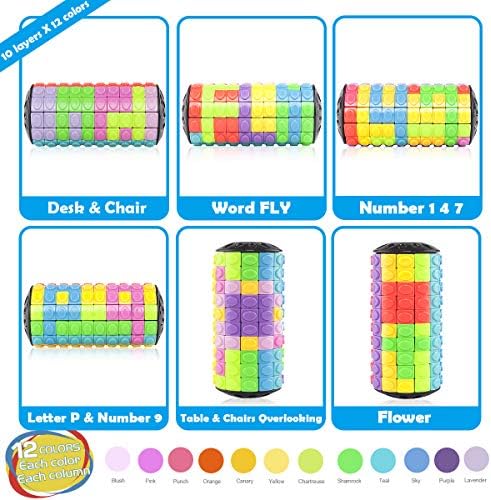 R.Y.TOYS Rotate and Slide Puzzle-Design Patent,Fidget Toys(Restore Order/Create Patterns) 12 Colors,10 Layers-Open Cover for Quick Play,Brain Teaser,Sensory Toys,Birthday Gifts,Easter Basket Stuffers - Image 2