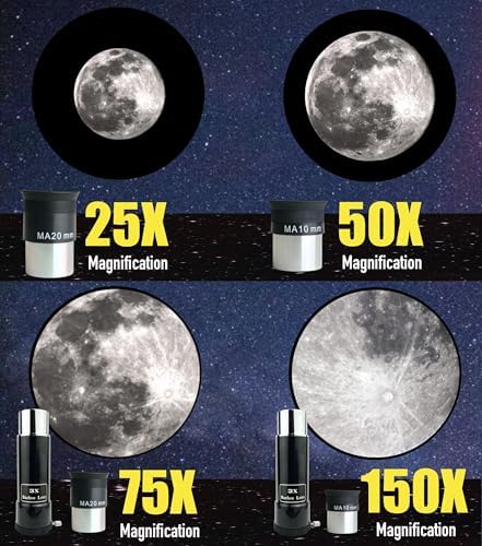 SpectrumOI TourStar 80 AZ Telescope for Adults Astronomy Gifts, Professional Telescope Premium Refractor 80mm Aperture 500mm Focal Length with Carry Bag and Phone Holder - Image 3