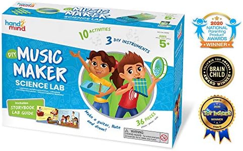 hand2mind DIY Music Maker Science Lab, Build Your Own Instrument Ocean Drum, Pan Flute, STEM Music Toy, Science of Sound Kit, Kids Creative Activities Kits, at Home Science Experiments - Image 3