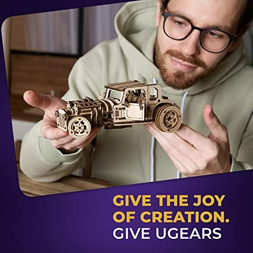 UGEARS 3D Car Model Puzzle - Hot Rod Furious Mouse with Innovative Dual Engines - 3D Wooden Puzzles for Adults and All Family- Realistic Scaling Hot Rod Model Car Kits to Build - 3D Puzzle Model Kits - Image 5