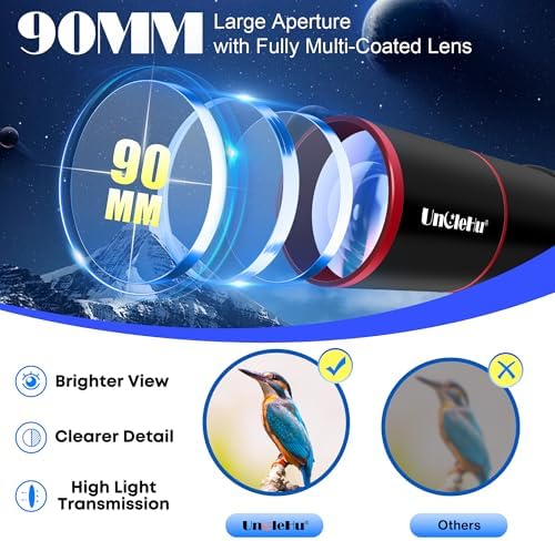 UncleHu Telescope for Adults High Powered,90mm Aperture 550mm Refractor - Image 2