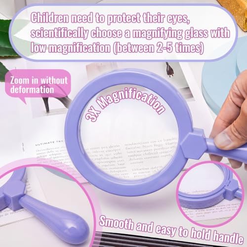 Lewtemi 6 Pack Kids Magnifying Glass with Stand, Boho Color - Image 3
