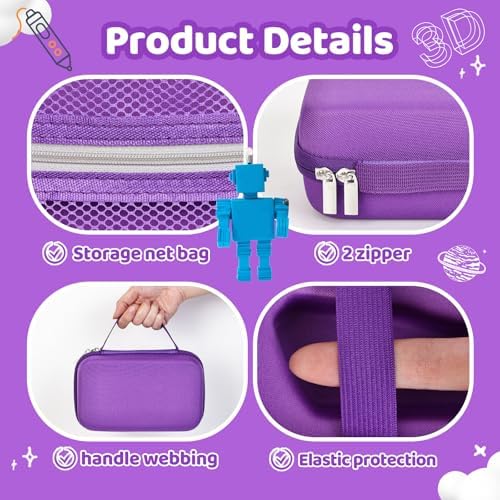 Hard Case Compatible with SCRIB3D P1/Advanced Printing 3D Pen, Purple - Image 3