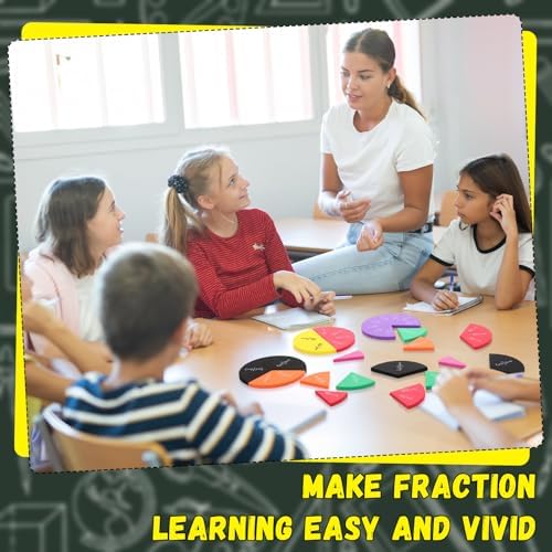 Sayglossy 6 Sets Fraction Circles for Math Classroom, Circles - Image 6