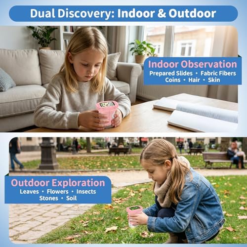 Kids Handheld Digital Microscope 1000X: Science Gift Kit STEM Toy Ages 5-13 - Image 2