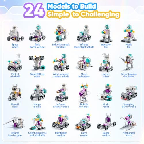 STEM Toys 24-in-1 Circuit Science Experiments Coding Robot for Kids - Image 3