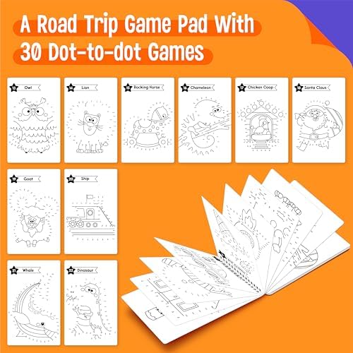 Do-to-Dot Game Pad, 30 Reusable & Erasable Number Connecting Games, Dry Erase Animal/Castle/Ship Dot to Dot Workbook for Kids, Educational Toy for Road Trip, Airplane & Car Travel Activities - Image 2