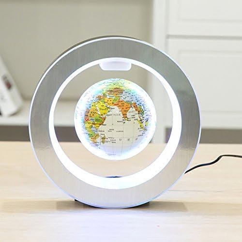 Levitation Floating Globe 4inch Rotating Magnetic Mysteriously Suspended In Air World Map Home Decoration Crafts Fashion Holiday Gifts (White) - Image 2
