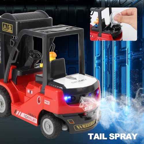 1:24 RC Forklift with Trailer, 2 in 1 RC Construction Vehicles for Kids - Image 4
