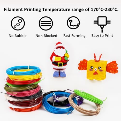 16-Color 320ft PLA 3D Pen Filament Refills - 1.75mm, 250 Stencils eBook - for SCRIB3D P1 and MYNT3D Pens - Image 4