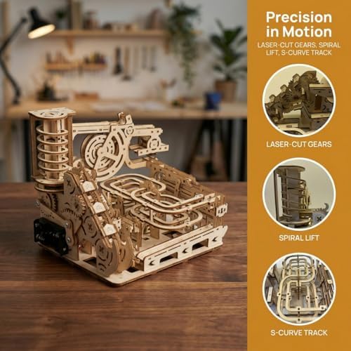 Adult 3D Wooden Marble Spiral Track Puzzle Set - Image 3