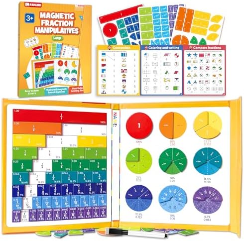 Large Magnetic Fraction Playbook Maths Manipulatives for Kids by FADAWU
