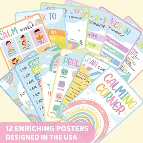 Jackinthebox 12 Calming Corner Posters and charts for Kids Classroom Decor - Image 4