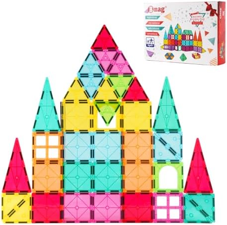 Bmag Magnetic Tiles, 36 PCS Building Blocks for Toddlers, 3D Magnet, STEM Educational Learning Building Blocks for Kids Children, Stacking Montessori Toys Gifts for Boys Girls by BMAG