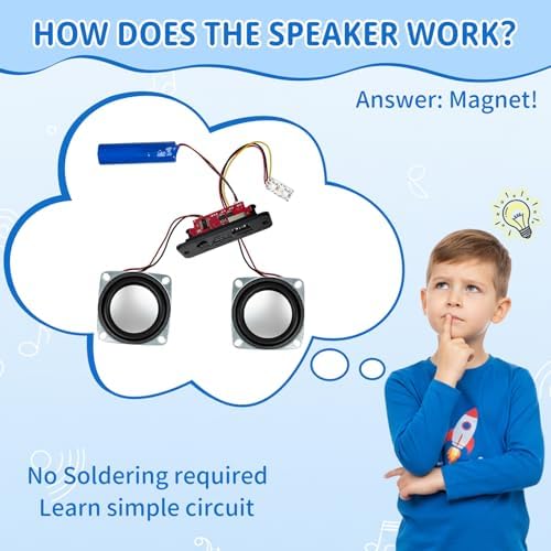 DIY Bluetooth Speaker Kit with RGB Lights, STEM Gift for Boys Ages 8-14 - Image 2