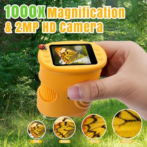 Mcbazel 1000X Handheld Digital Microscope for Kids, Rechargeable Mini Pocket Microscope with 2.0" IPS Screen, Toys Birthday Gifts for Girls Boys, Portable Edu Science Gift Age 4-12 - Image 3