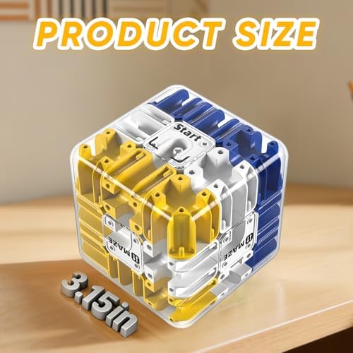 3D Cube Puzzle, BlueLabyrinth Brain Teaser Maze Ball Fidget Toys - Image 4