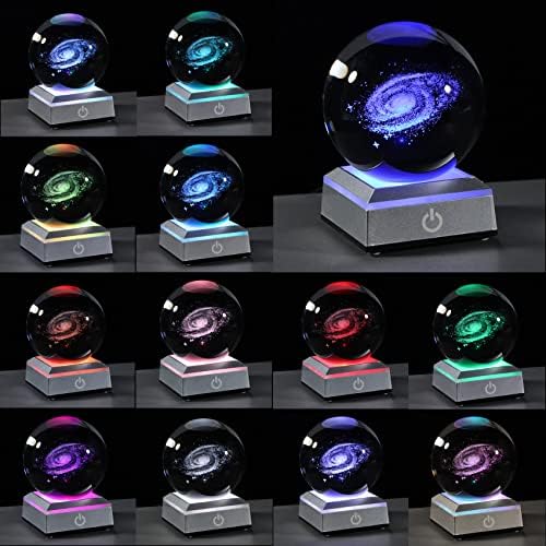 Qianwei 3D Galaxy Crystal Ball Space Astronomy Science Gift Room Decor Lamp - Image 2