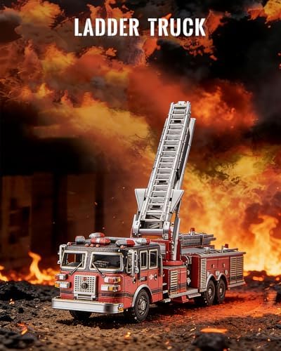 Piececool Metal Model Kits for Adults Ladder Truck 3D Metal Puzzles,DIY Hobbies Building kit Birthday Christmas Day Gifts for Teens 14+ - Image 3