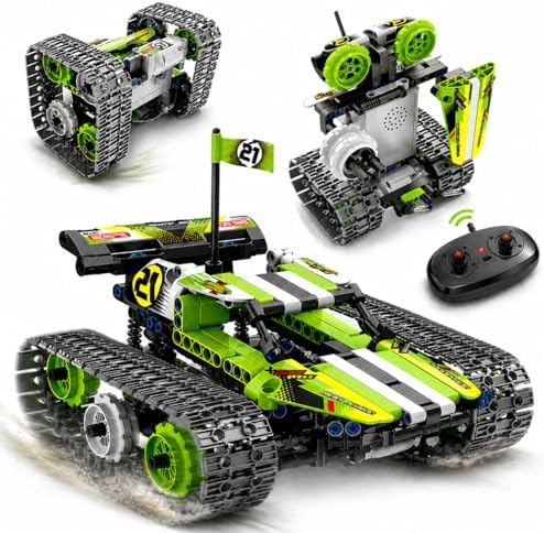 Kididdo Remote Control Cars Robot Building Kit Educational Toys for Age 8-13 Fun STEM Toys for Kids 3-in-1 RC Car Kit to Build Cool Building Blocks Set Birthday Gift for 8 9 10+ Year Old Boys by kididdo