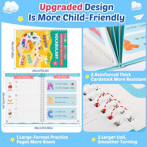 Magic Grooved Writing Practice Books for Kids 3-8 Deepened Groove - Image 2