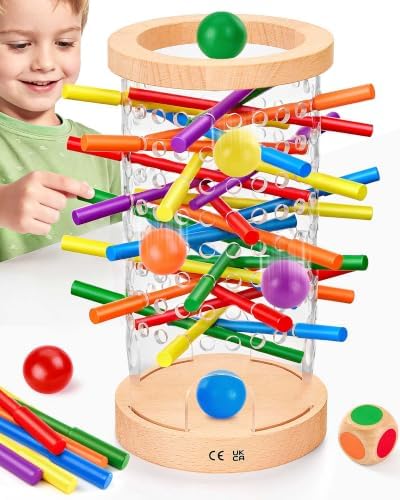 Wooden Board Games for Kids 3-8 Montessori Toys Fine Motor Skills Toy Dice by PiunemkyMontessoriToys