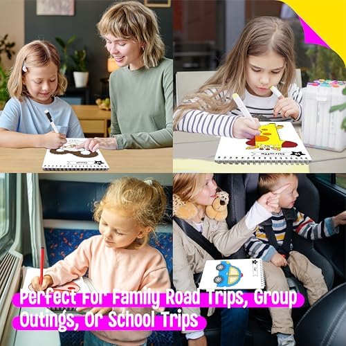 Do-to-Dot Game Pad, 30 Reusable & Erasable Number Connecting Games, Dry Erase Animal/Castle/Ship Dot to Dot Workbook for Kids, Educational Toy for Road Trip, Airplane & Car Travel Activities - Image 4