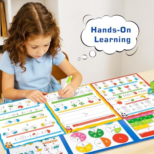 Magnetic Fraction Demonstration Book for Kids, Montessori Fraction Playbook with Tiles & Circles, Fraction Educational Puzzle Sets for Children, Math Manipulatives for Homeschool Classroom - Image 5