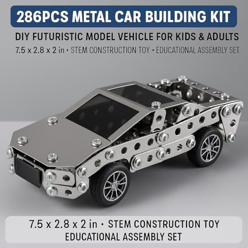 Metal Model Car Kit for Adults - DIY Stainless Steel Puzzle - 3D Mechanical Engineering Toy, Inspired Collectible, Stem Building Set for Kids, Teens & Men - Image 7