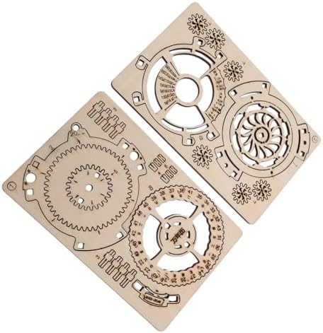 Generic Mechanical Calendar Model, Handcrafted Gear Driven Wooden Perpetual Calendar Puzzle with Interlocking Mortise Tenon Joints, for Desk Decor Educational Toy - Image 4